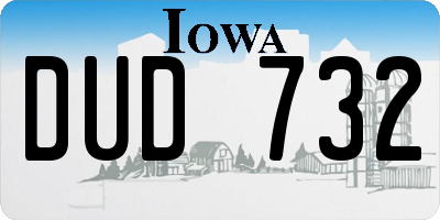 IA license plate DUD732