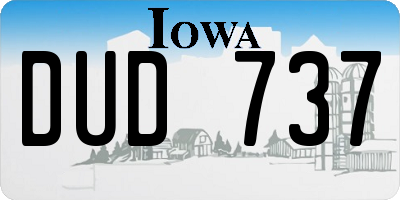 IA license plate DUD737
