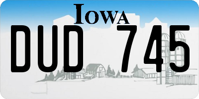 IA license plate DUD745