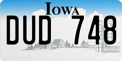 IA license plate DUD748