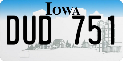 IA license plate DUD751
