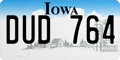 IA license plate DUD764