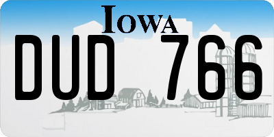 IA license plate DUD766