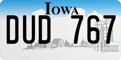 IA license plate DUD767