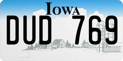 IA license plate DUD769