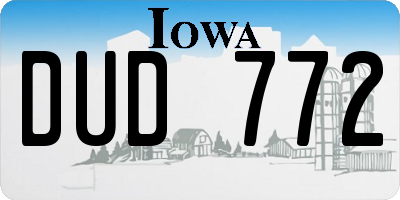 IA license plate DUD772