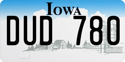IA license plate DUD780