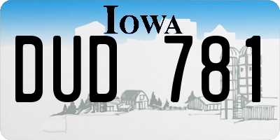 IA license plate DUD781