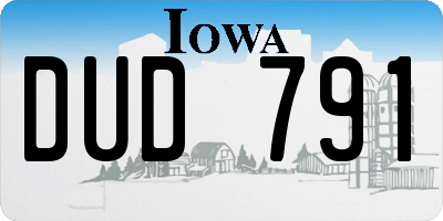 IA license plate DUD791