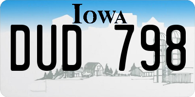 IA license plate DUD798