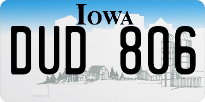 IA license plate DUD806