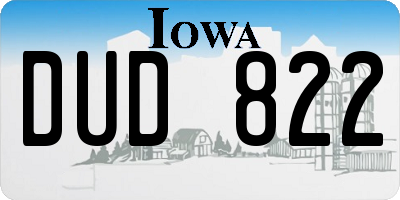 IA license plate DUD822