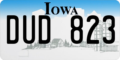 IA license plate DUD823