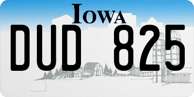 IA license plate DUD825