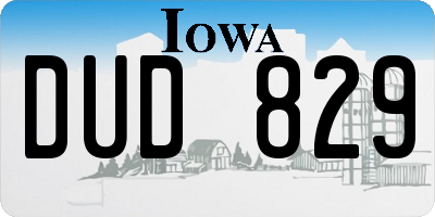 IA license plate DUD829