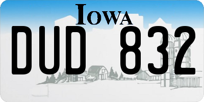 IA license plate DUD832