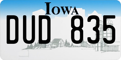 IA license plate DUD835
