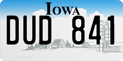 IA license plate DUD841