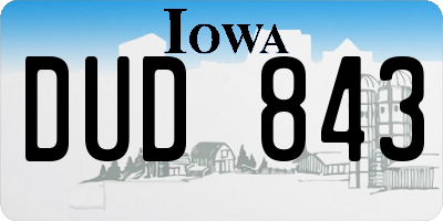 IA license plate DUD843