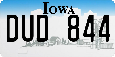 IA license plate DUD844