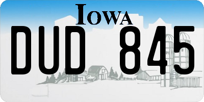 IA license plate DUD845