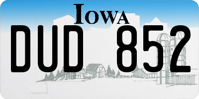IA license plate DUD852