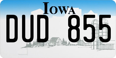 IA license plate DUD855