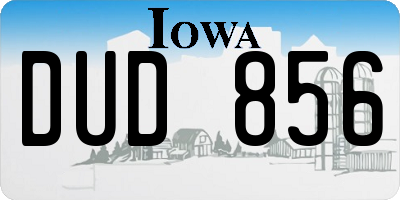 IA license plate DUD856