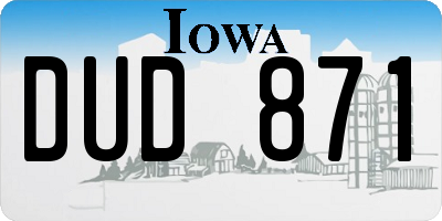 IA license plate DUD871