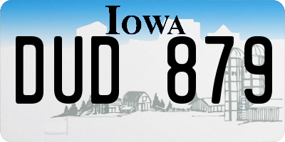 IA license plate DUD879
