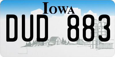 IA license plate DUD883