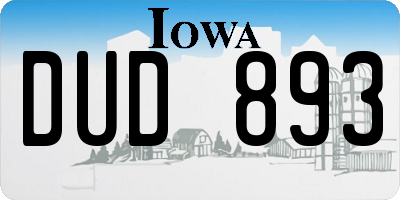 IA license plate DUD893