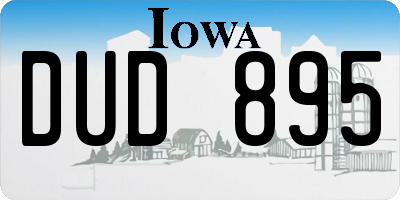 IA license plate DUD895