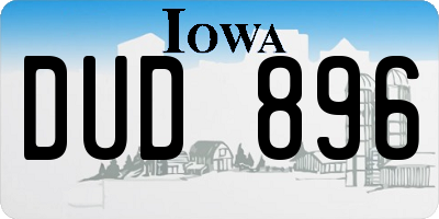 IA license plate DUD896
