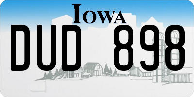 IA license plate DUD898