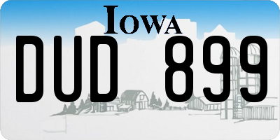 IA license plate DUD899