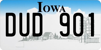 IA license plate DUD901