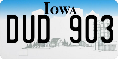 IA license plate DUD903