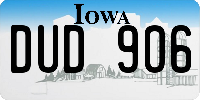 IA license plate DUD906