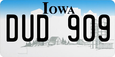 IA license plate DUD909