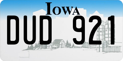 IA license plate DUD921