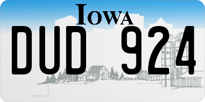 IA license plate DUD924