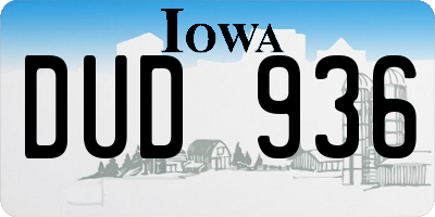 IA license plate DUD936