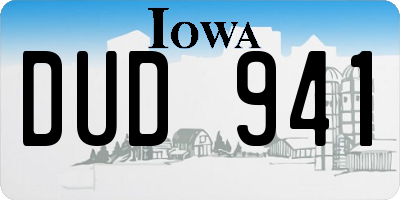 IA license plate DUD941