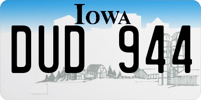 IA license plate DUD944