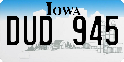 IA license plate DUD945