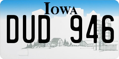 IA license plate DUD946