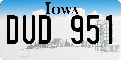 IA license plate DUD951