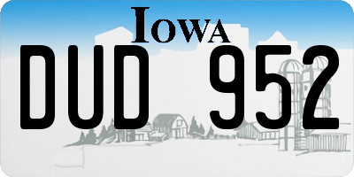 IA license plate DUD952