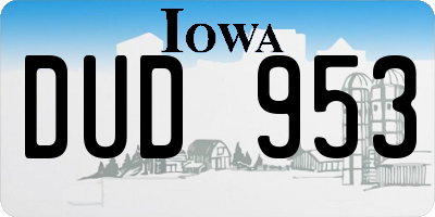 IA license plate DUD953
